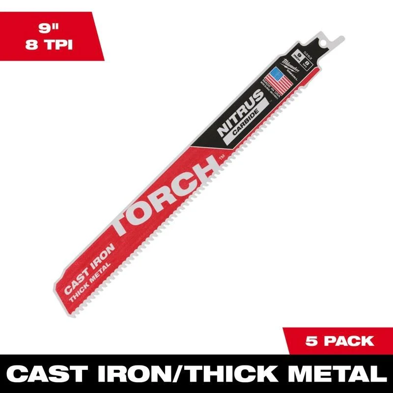 Milwaukee 48-00-5562 SAWZALL TORCH with NITRUS CARBIDE BLADES - 9in (5pk) - Image 2
