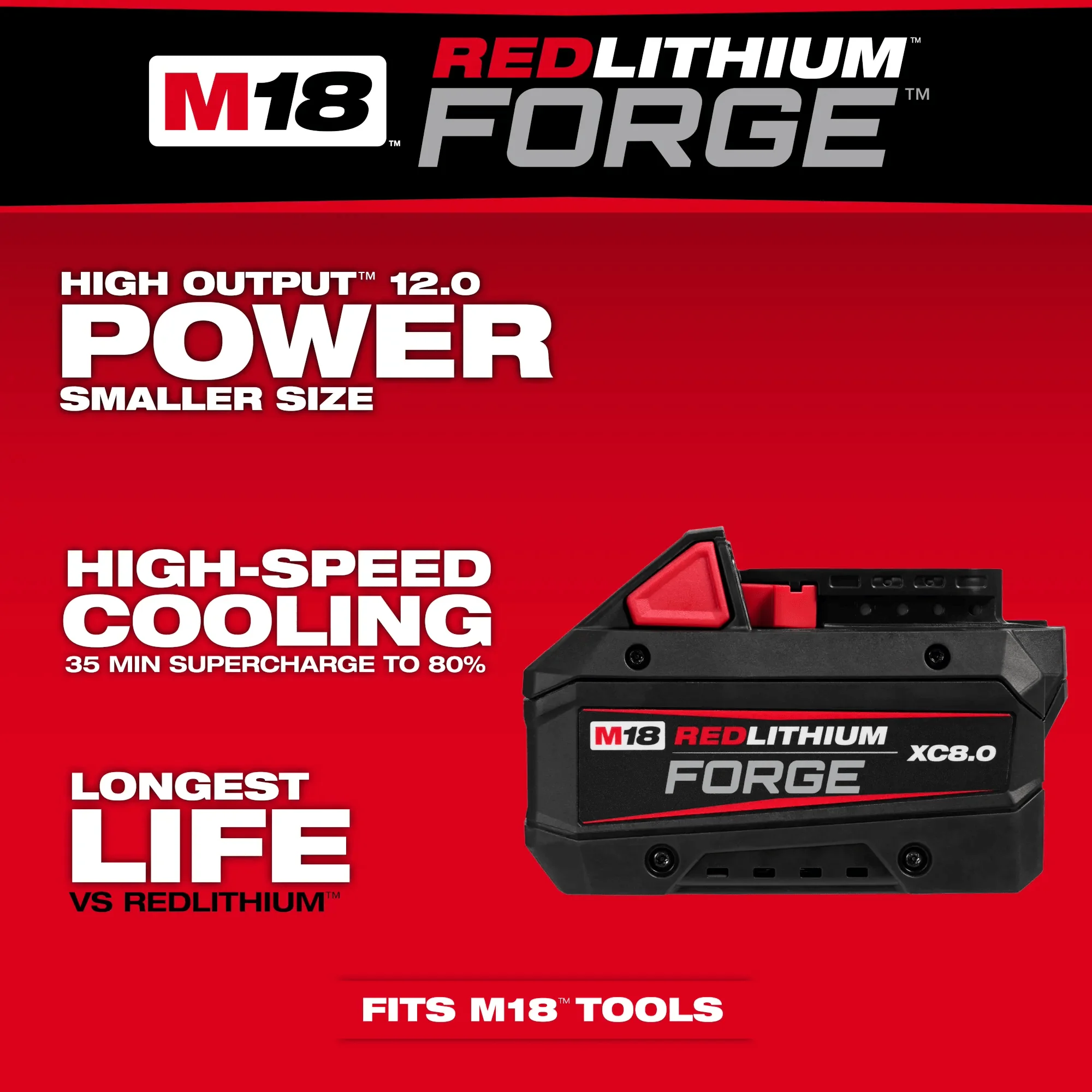 Milwaukee 48-11-1881 M18™ FORGE™ XC8.0 Battery Pack - Image 12