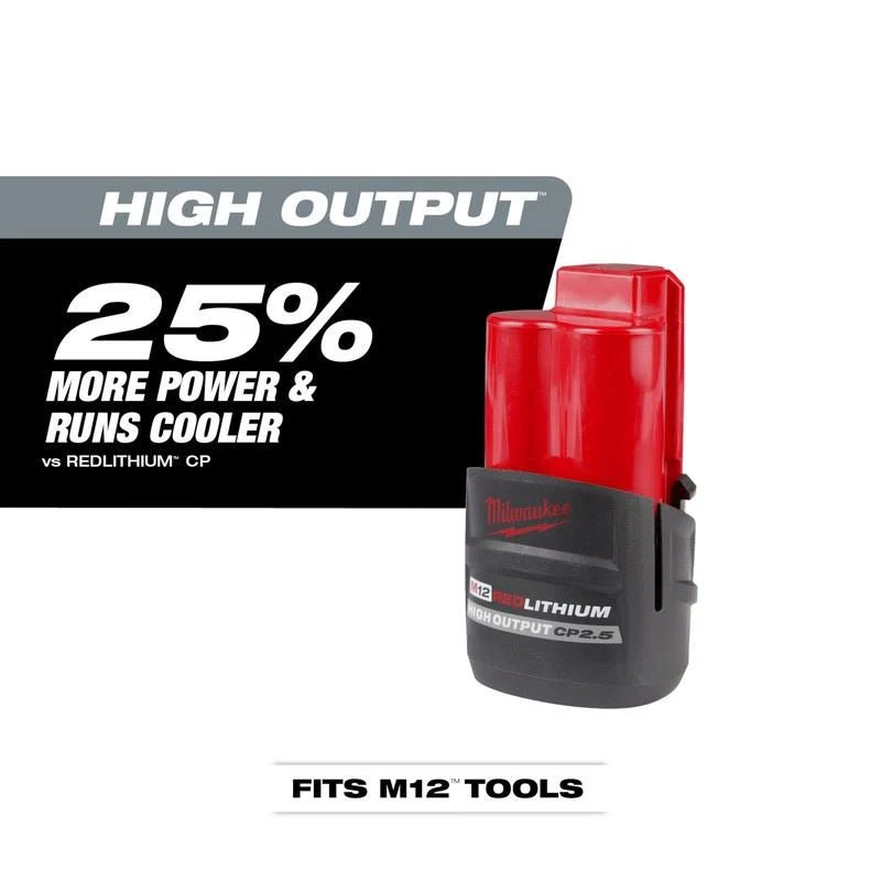 Milwaukee 48-11-2425 M12 REDLITHIUM HIGH OUTPUT CP2.5 Battery Pack - Image 8
