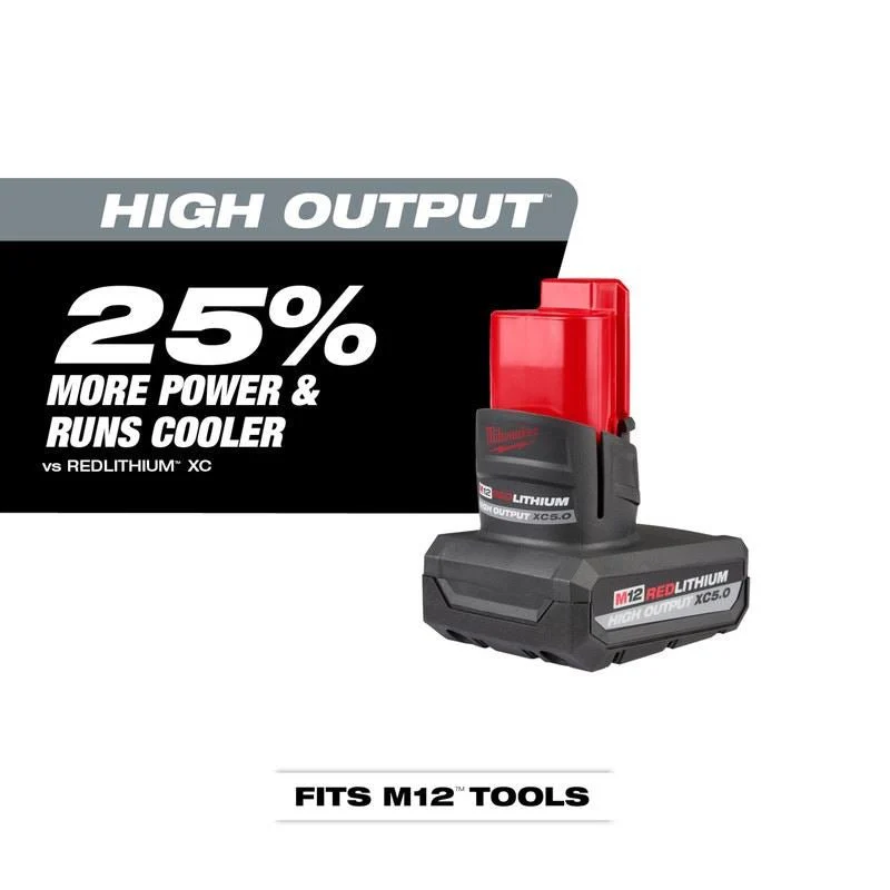 Milwaukee 48-11-2450 M12 REDLITHIUM HIGH OUTPUT XC5.0 Battery Pack - Image 9