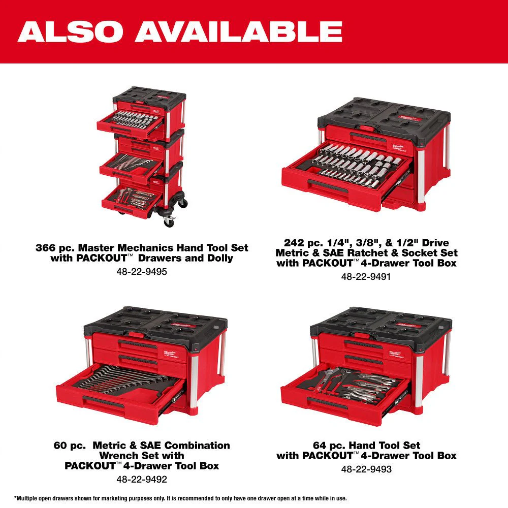 Milwaukee 48-22-0155 15pc. SAE Combination Wrench Set with Tray for PACKOUT™ Drawers - Image 6