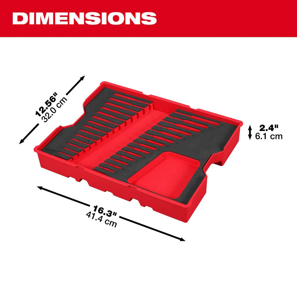 Milwaukee 48-22-0157 15pc. SAE Ratcheting Combination Wrench Set with Tray for PACKOUT™ Drawers - Image 4