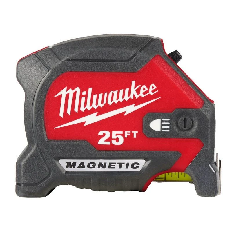 Milwaukee 48-22-0428 25ft Compact Wide Blade Magnetic Tape Measure w/ Rechargeable 100L Light - Image 2