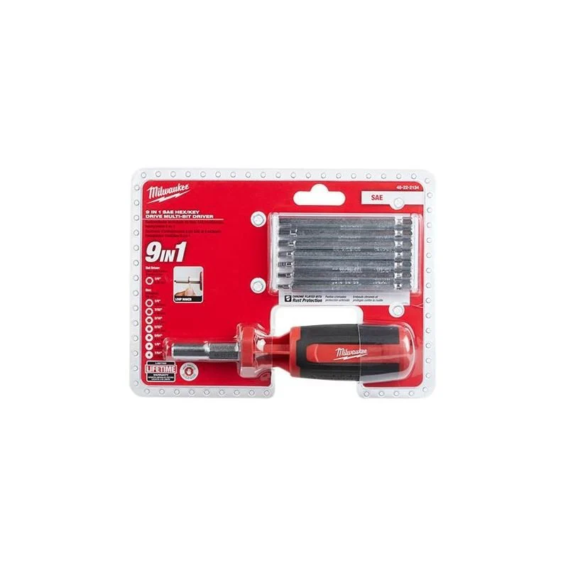 Milwaukee 48-22-2134 9-in-1 SAE HEX/KEY Drive Multi-bit Driver - Image 2