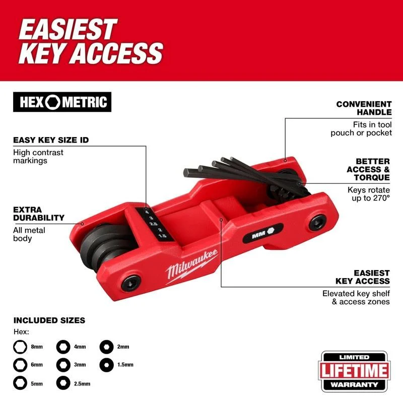 Milwaukee 48-22-2183 17 - Key Folding Hex Key Sets - SAE/Metric - Image 3