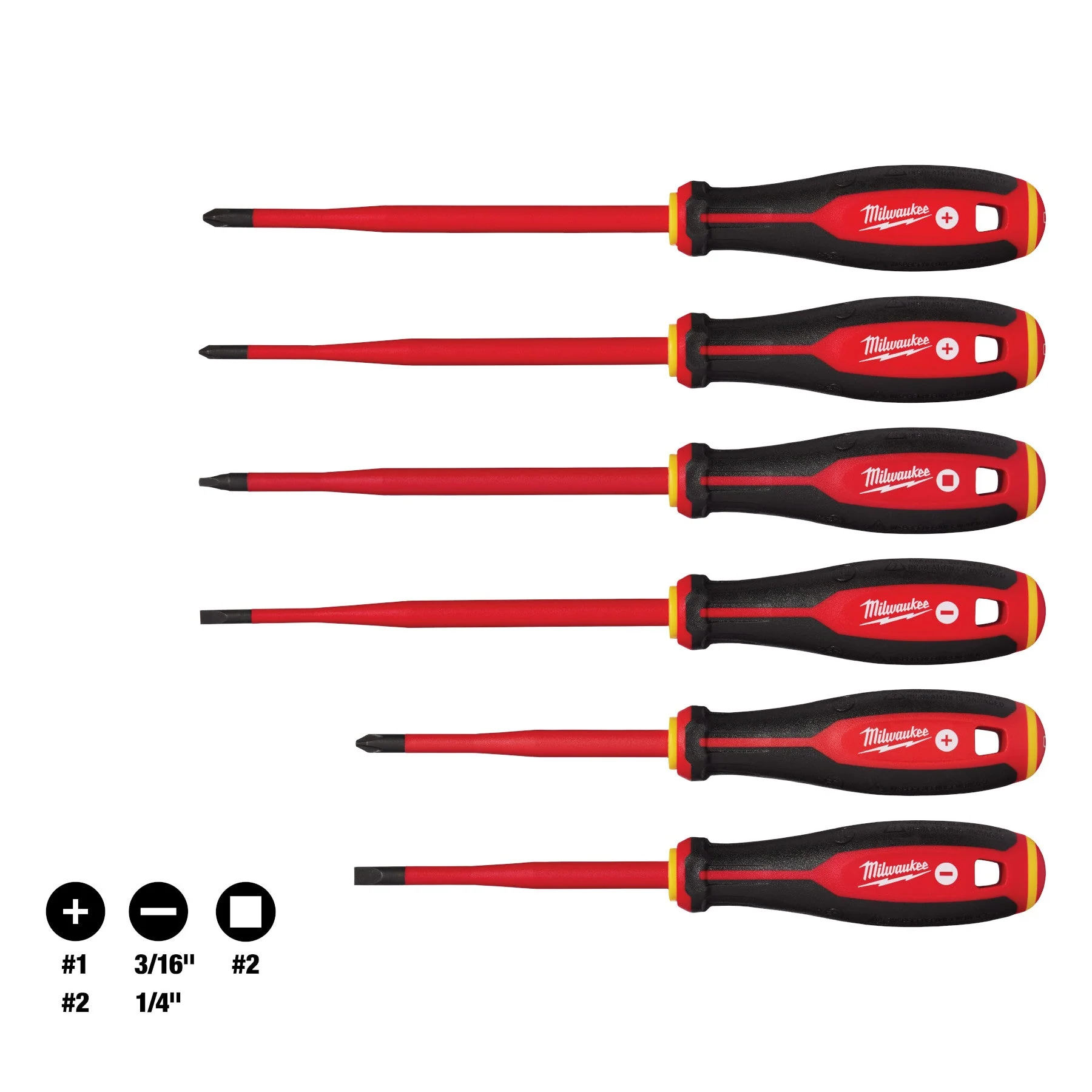 Milwaukee 48-22-2206 6pc 1000V Insulated Slim Tip Screwdriver Set - Image 10