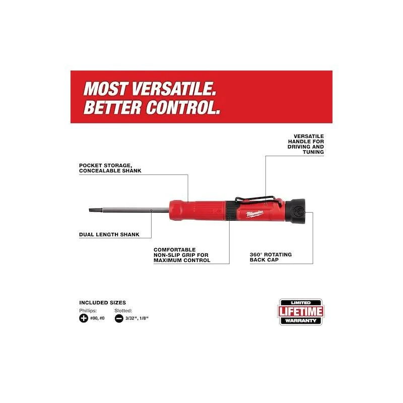 Milwaukee | 48-22-2932 4-in-1 Pocket Precision Multi-Bit Screwdriver - Image 3