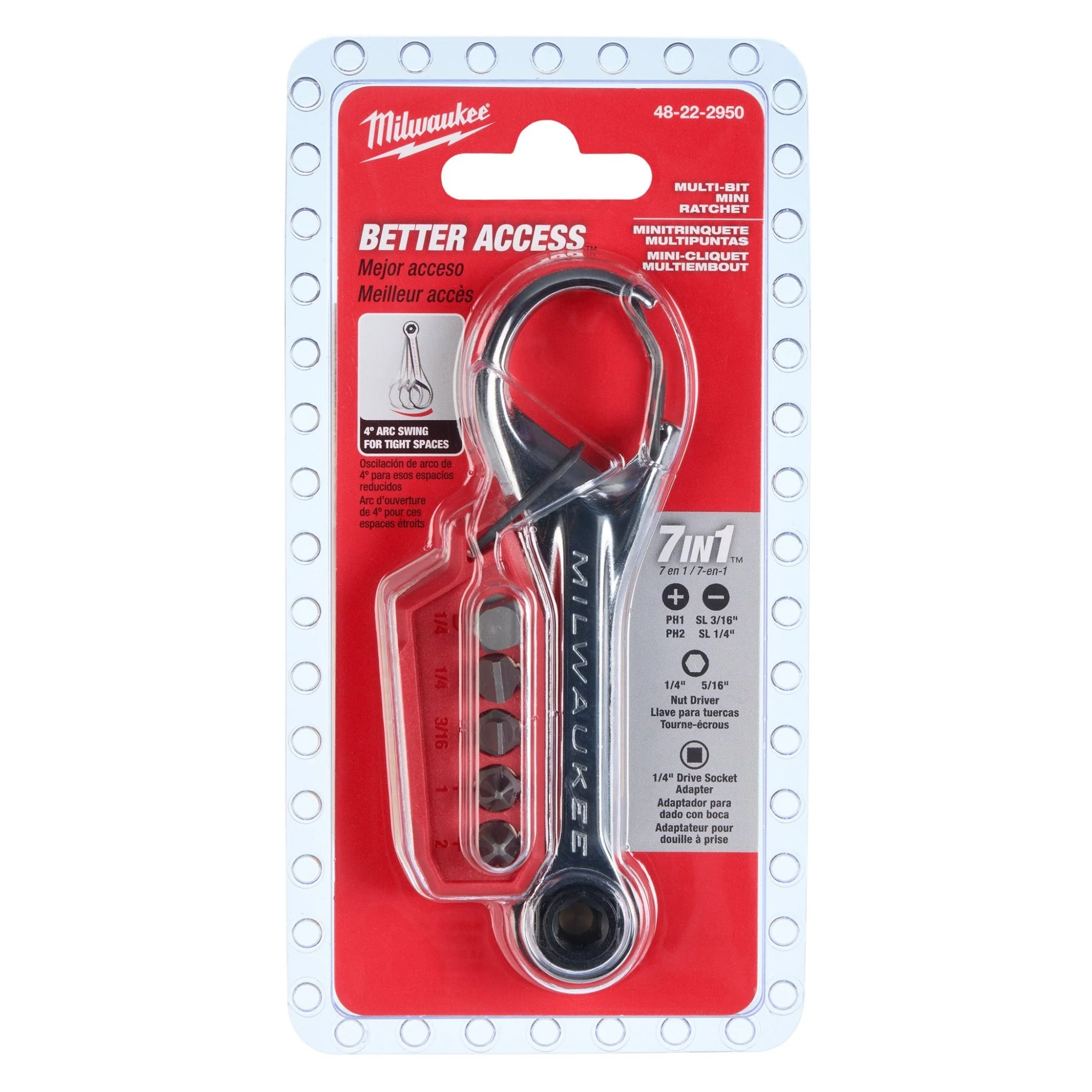 Milwaukee 48-22-2950 7-in-1 Multi-Bit Mini Ratchet Screwdriver - Image 7