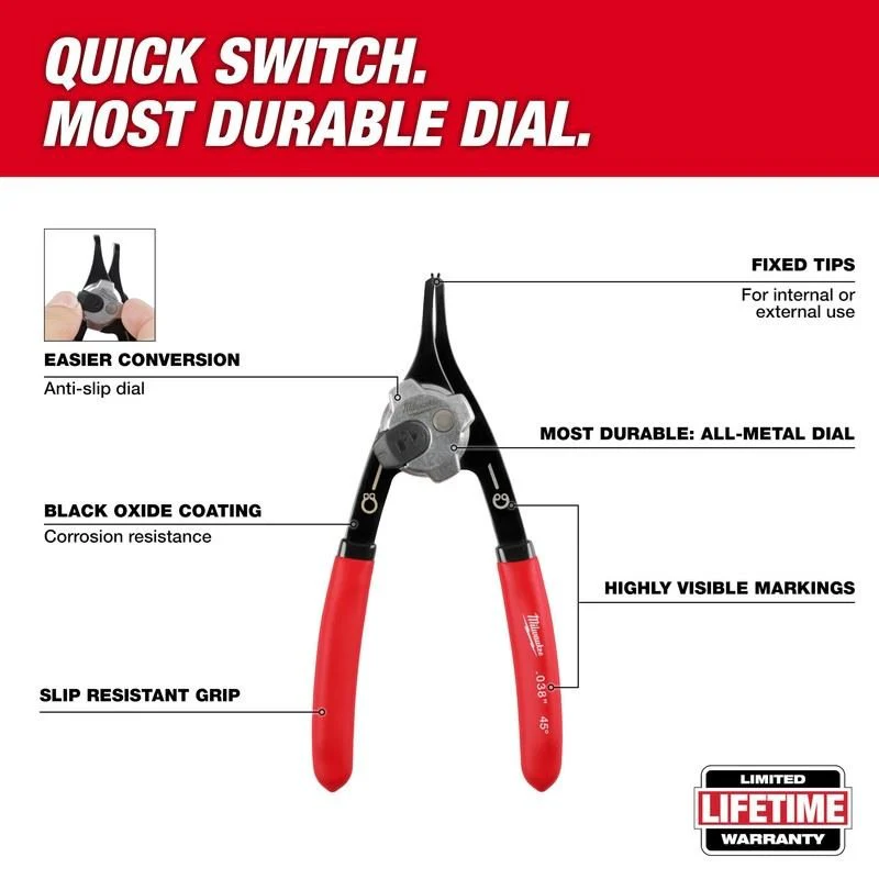 Milwaukee 48-22-6539 9PC Snap Ring Pliers Set - Image 12
