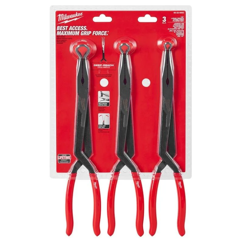 Milwaukee 48-22-6563 3PC Long Reach Hose Grip Pliers Set - Image 2