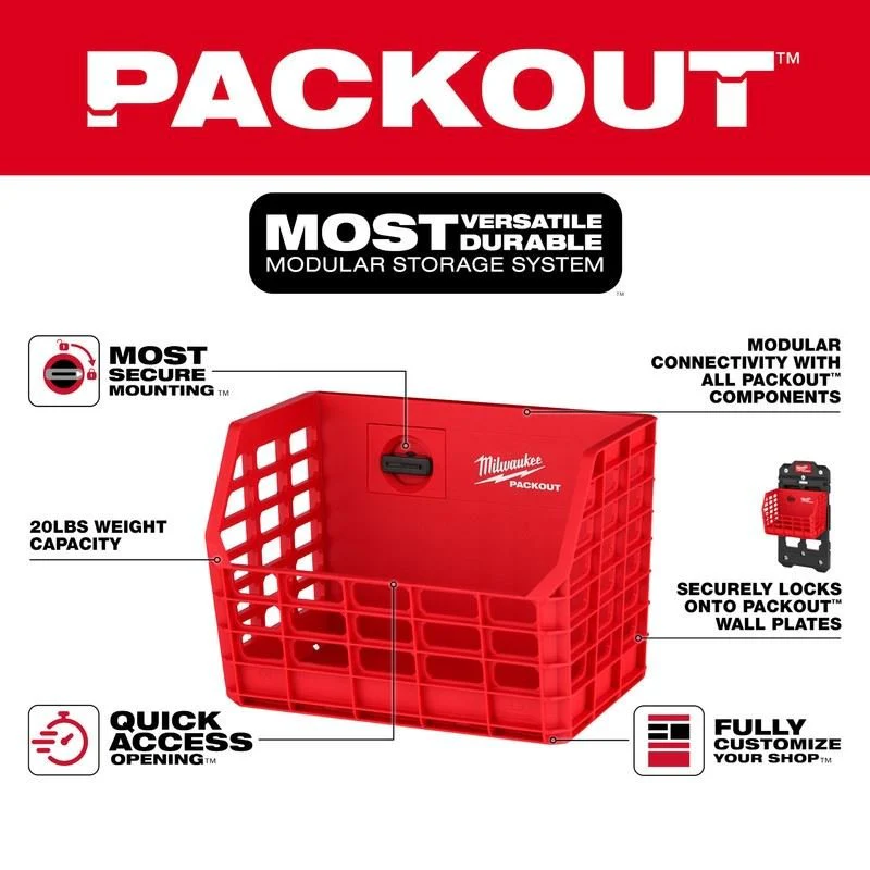 Milwaukee 48-22-8342 PACKOUT Compact Wall Basket - Image 3
