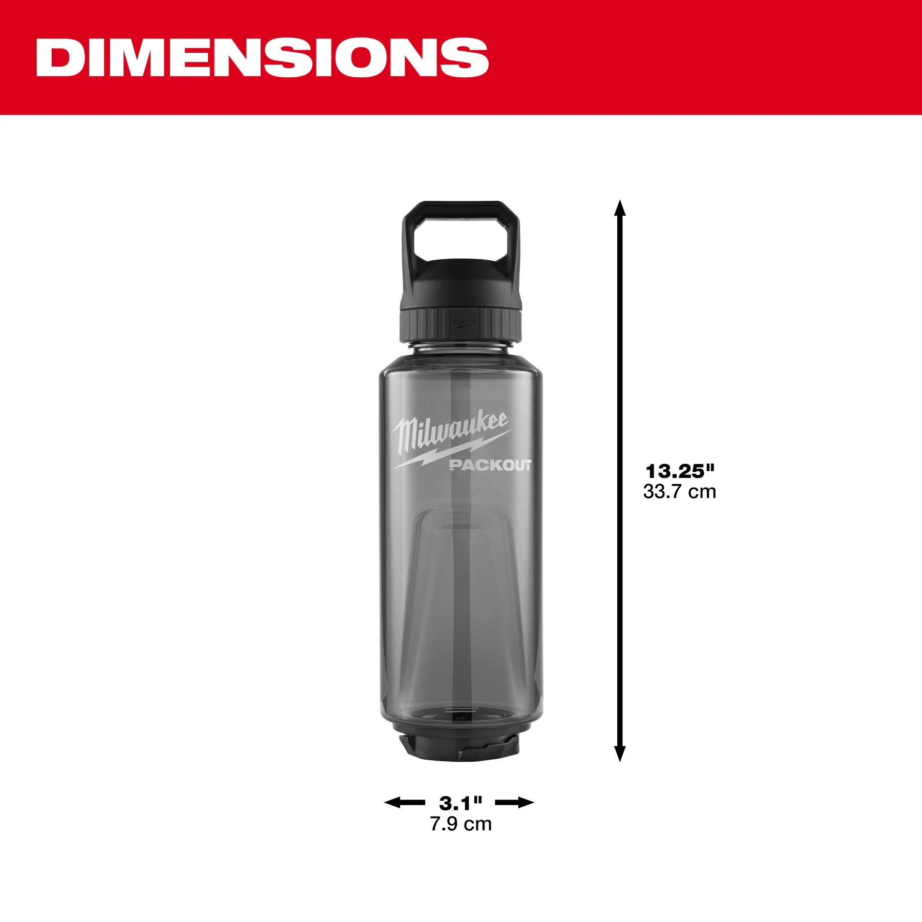 Milwaukee 48-22-8373R PACKOUT™ 48oz Bottle with Chug Lid - Black - Image 4