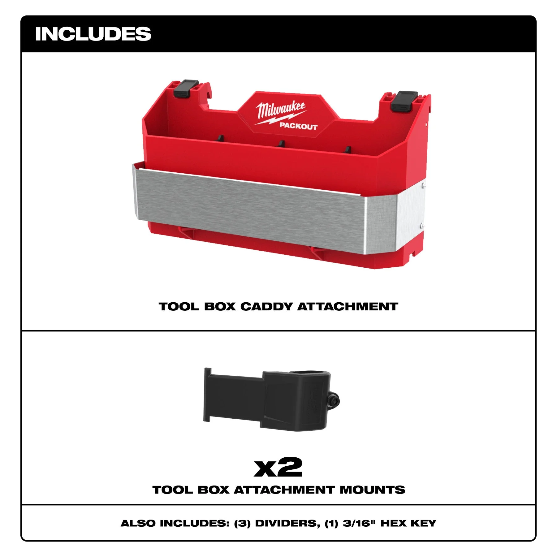 Milwaukee 48-22-8602 PACKOUT™ Tool Box Caddy Attachment - Image 2