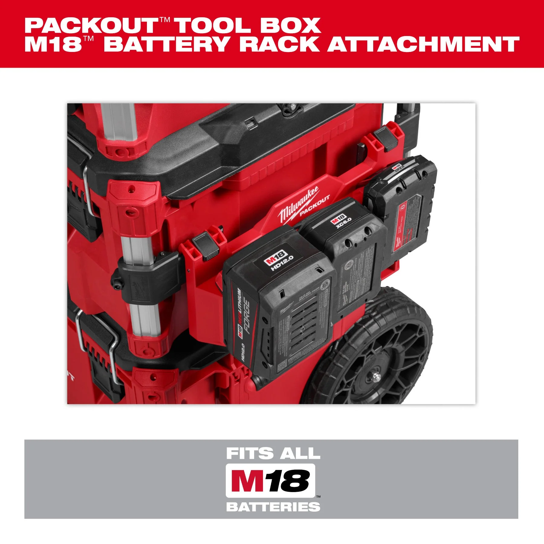 Milwaukee 48-22-8603 PACKOUT™ Tool Box M18™ Battery Rack Attachment - Image 11