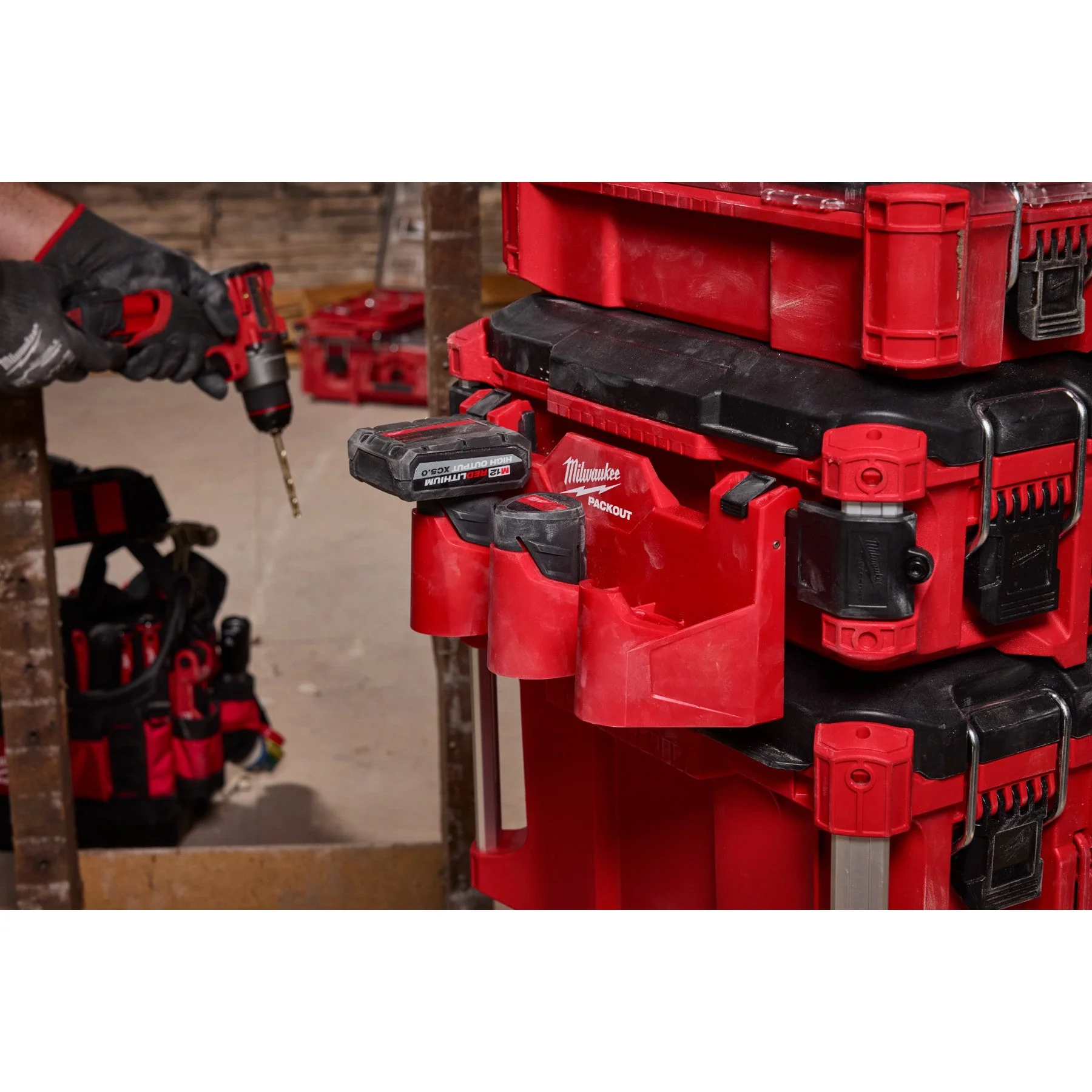 Milwaukee 48-22-8604 PACKOUT™ Tool Box M12™ Battery Rack Attachment - Image 6