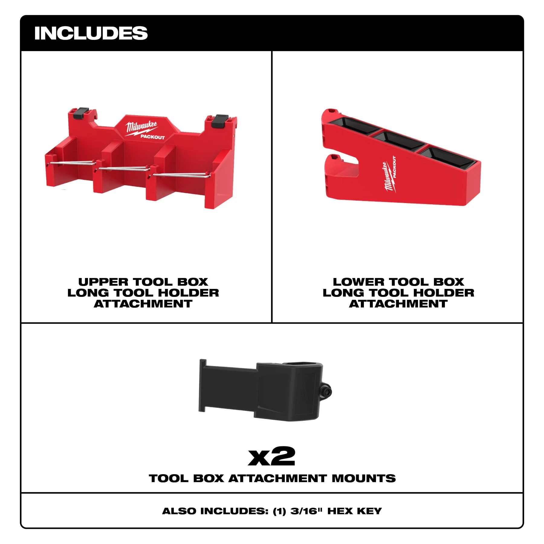 Milwaukee 48-22-8607 PACKOUT™ Tool Box Long Tool Holder Attachment - Image 8