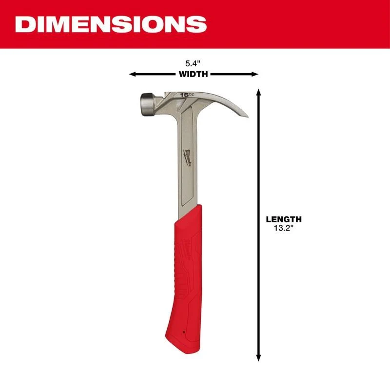 Milwaukee 48-22-9018 16oz Smooth Face Hybrid Claw Hammer - Image 7