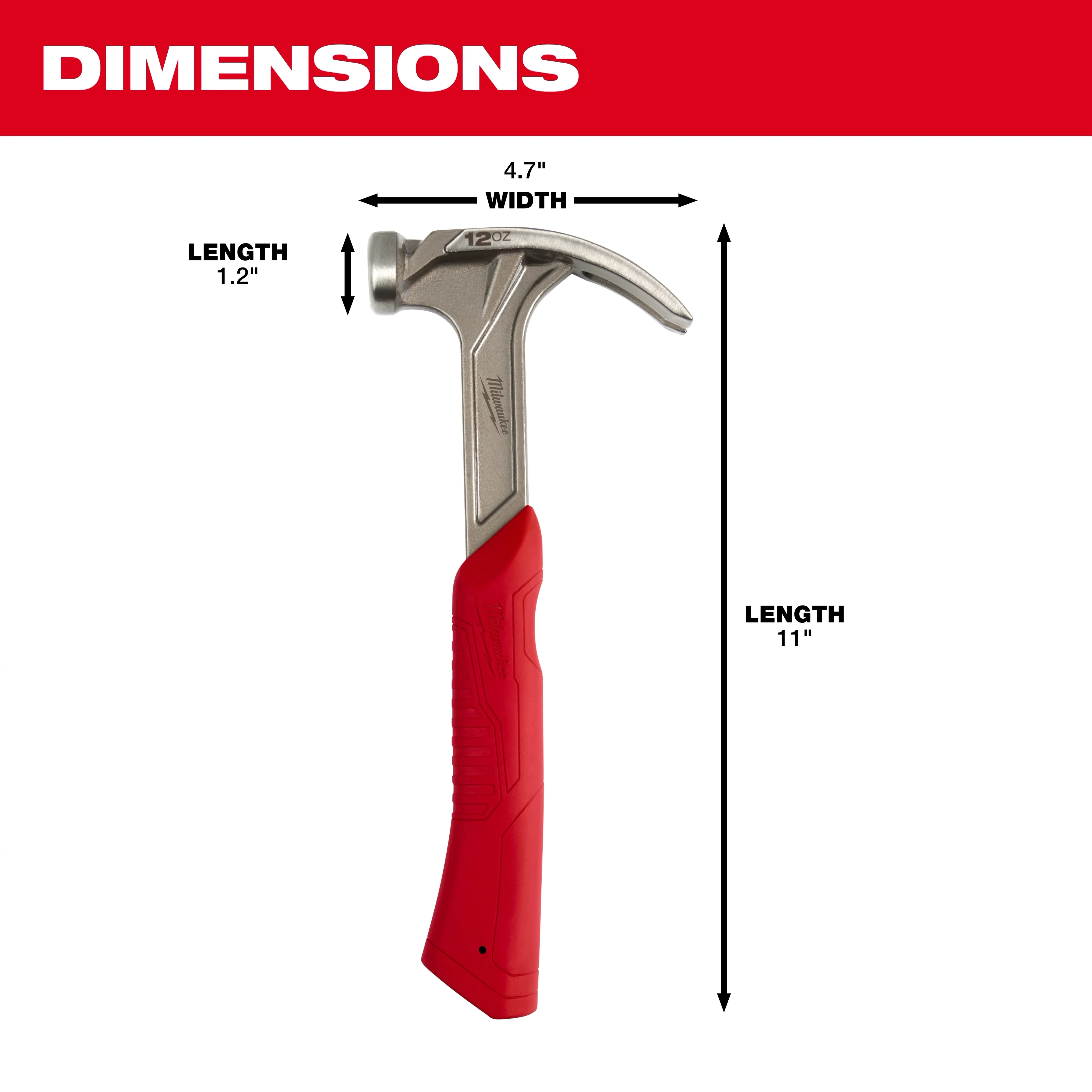 Milwaukee 48-22-9019 12 oz. Smooth Face Hybrid Claw Finish Hammer - Image 3