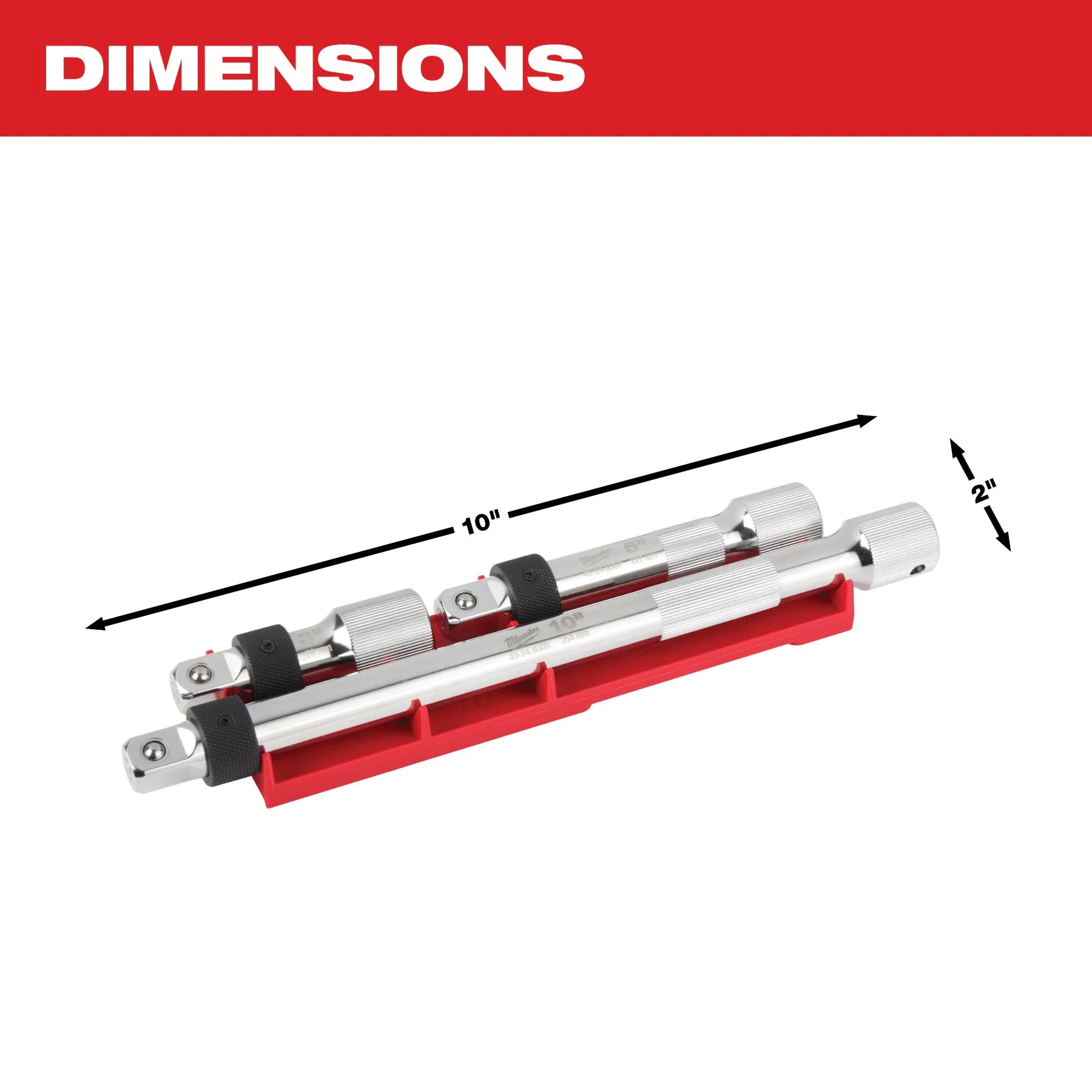 Milwaukee 48-22-9362 3pc 1/2” Drive Locking Extension Set - Image 6