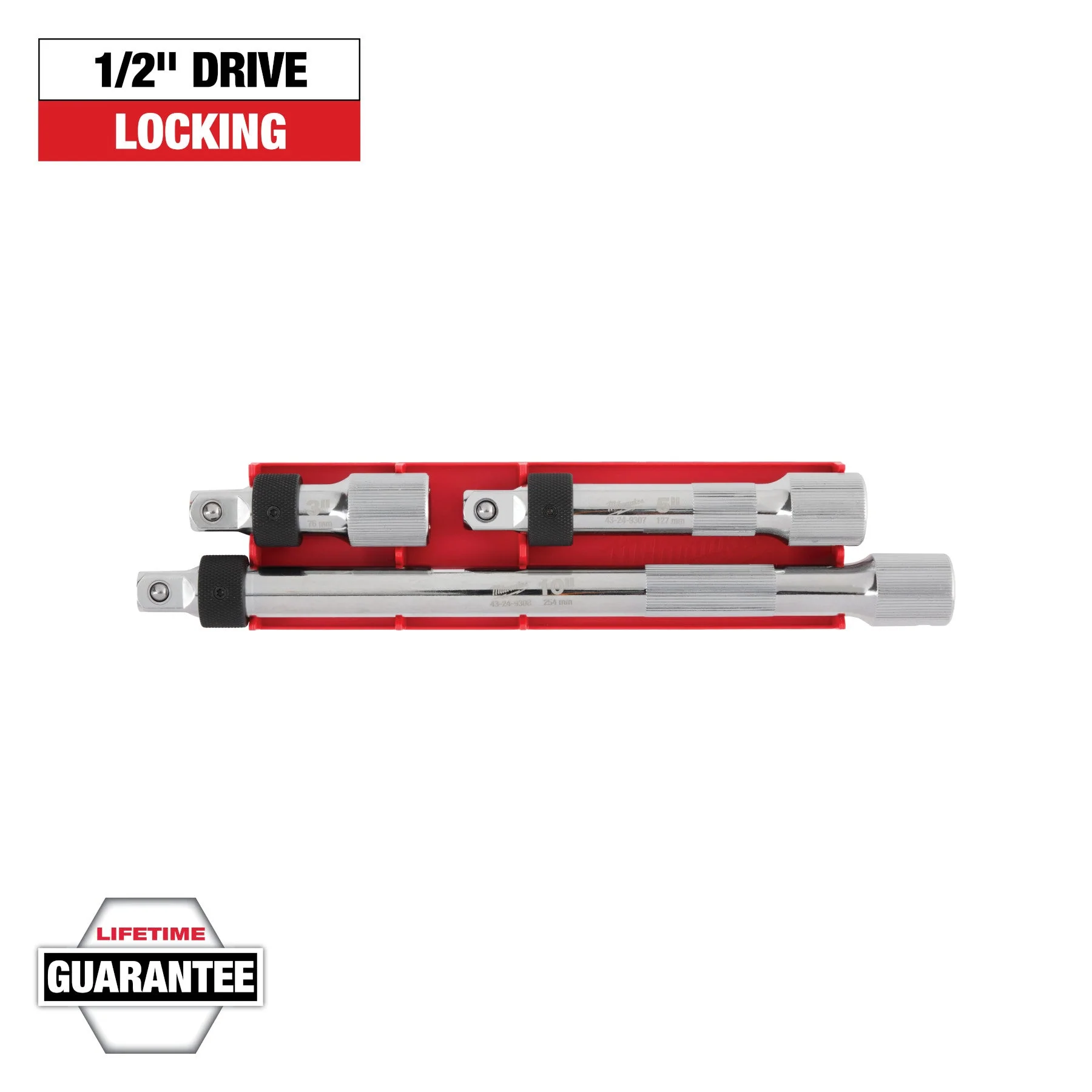 Milwaukee 48-22-9362 3pc 1/2” Drive Locking Extension Set - Image 8