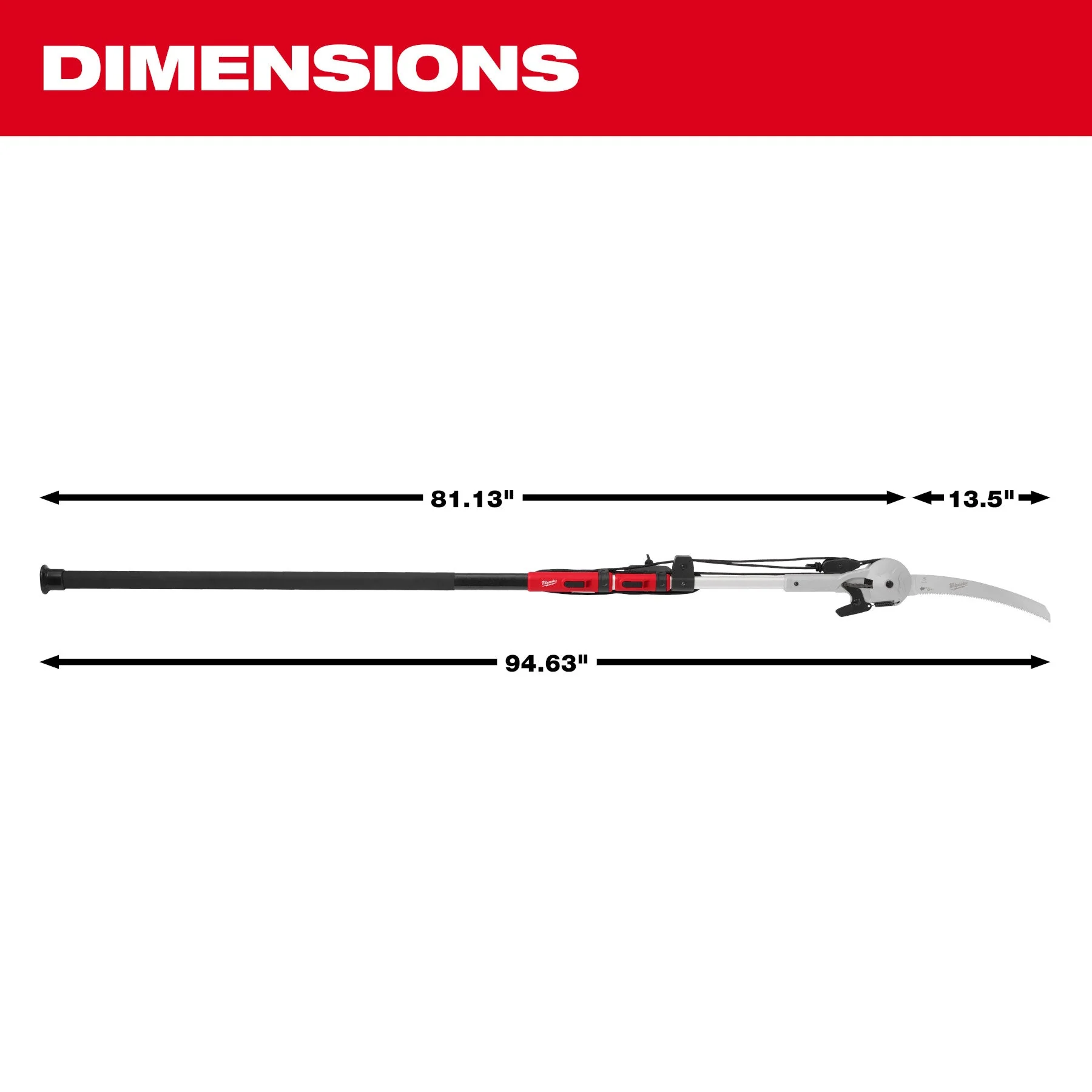 Milwaukee 48-22-9375 16' Pole Saw & Pruner - Image 4