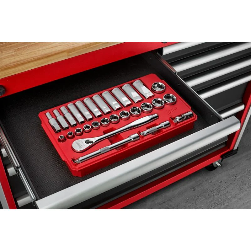 Milwaukee 48-22-9408 3/8in Drive 28pc Ratchet and Socket Set- SAE - Image 6