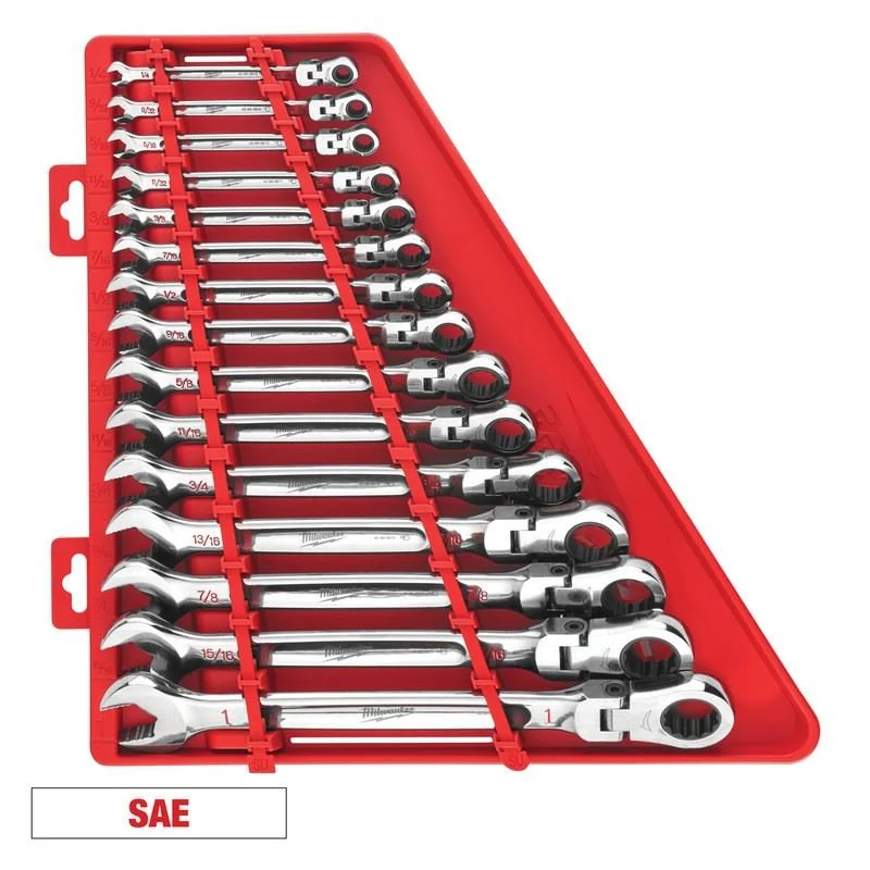 Milwaukee 48-22-9413 15pc Flex Head Ratcheting Combination Wrench Set - SAE - Image 4