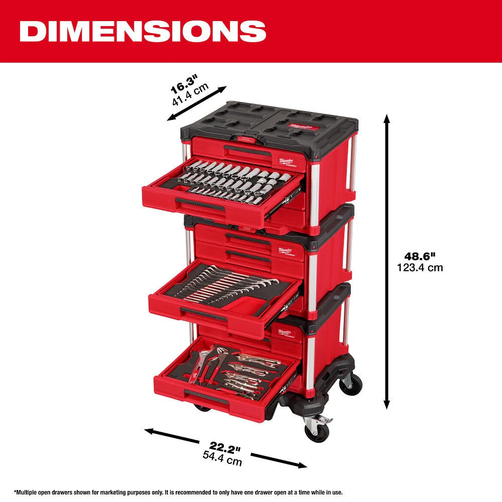 Milwaukee 48-22-9495 366pc. Master Mechanics Hand Tool Set with PACKOUT™ Drawers and Dolly - Image 4
