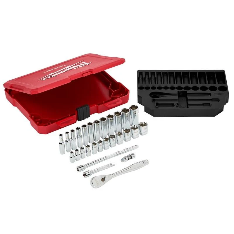 Milwaukee 48-22-9504 1/4in Drive 28pc Ratchet and Socket Set - Metric - Image 4