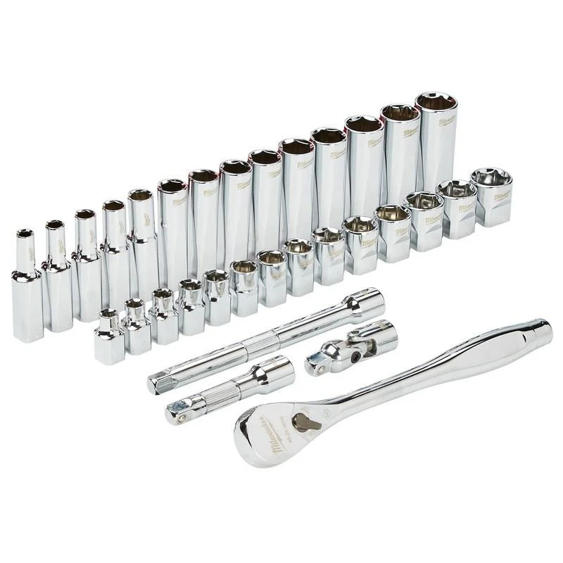 Milwaukee 48-22-9508 3/8in Drive 32pc Ratchet and Socket Set - Metric - Image 2