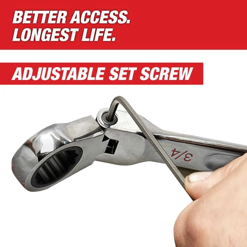 Milwaukee 48-22-9513 15pc Metric Flex Head Ratcheting Combination Wrench - Image 8