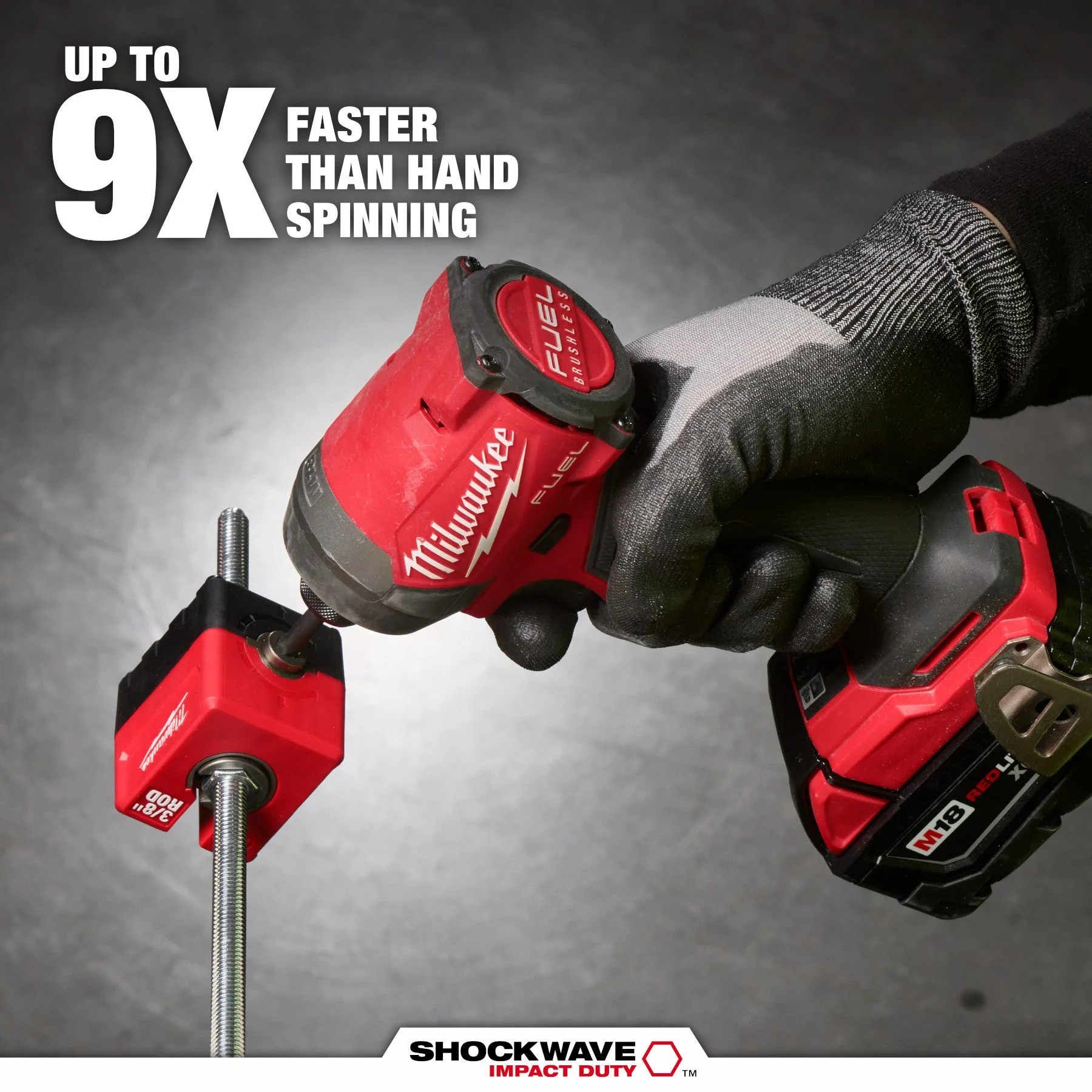 Milwaukee 48-32-2391 SHOCKWAVE™ Impact Duty 3/8" Threaded Rod Nut Runner - Image 21
