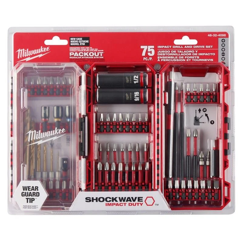 Milwaukee 48-32-4098 SHOCKWAVE Impact Duty Drill, Drive and Fasten Set - 75PC - Image 2