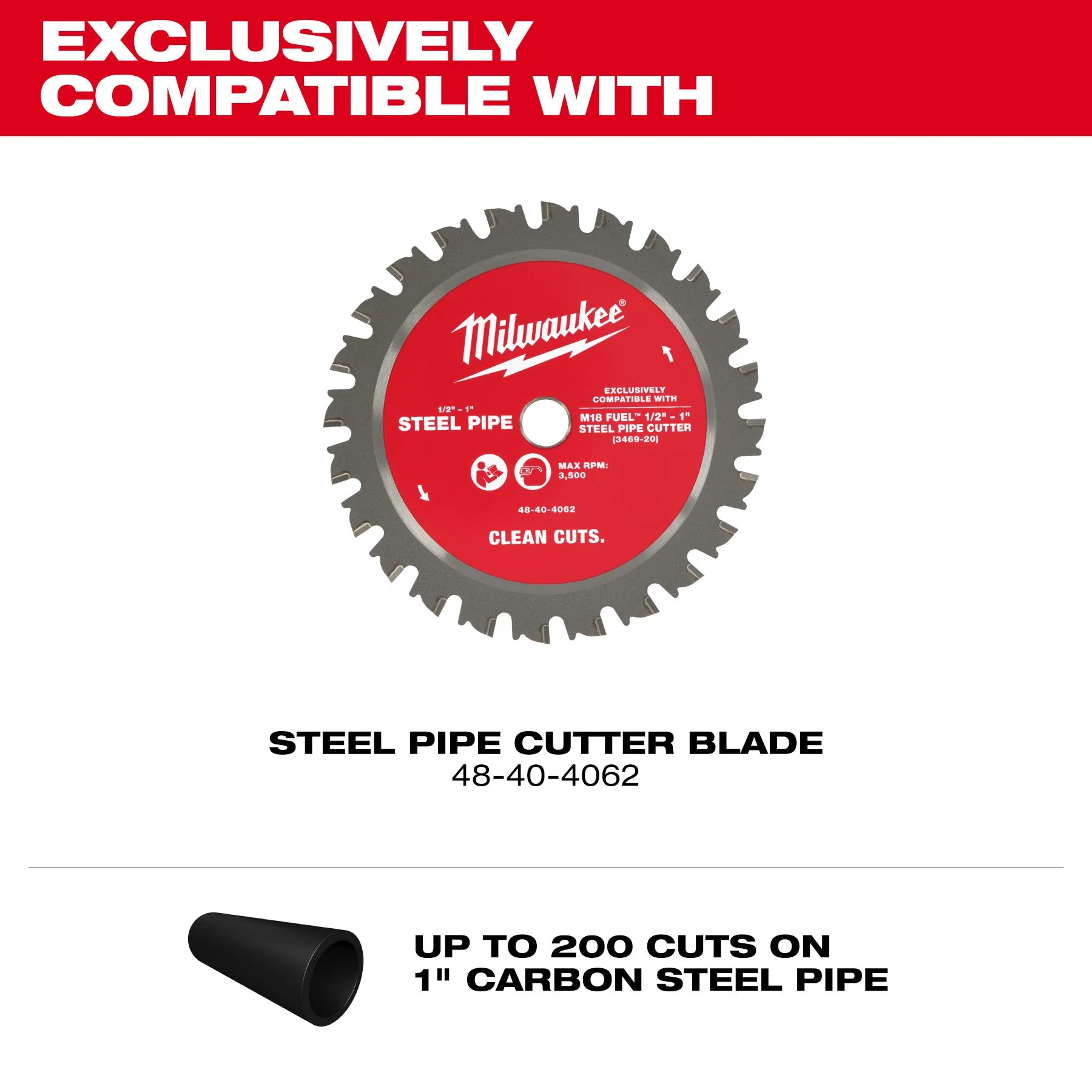 Milwaukee 48-40-4062 1/2” – 1” Steel Pipe Cutting Blade - Image 2