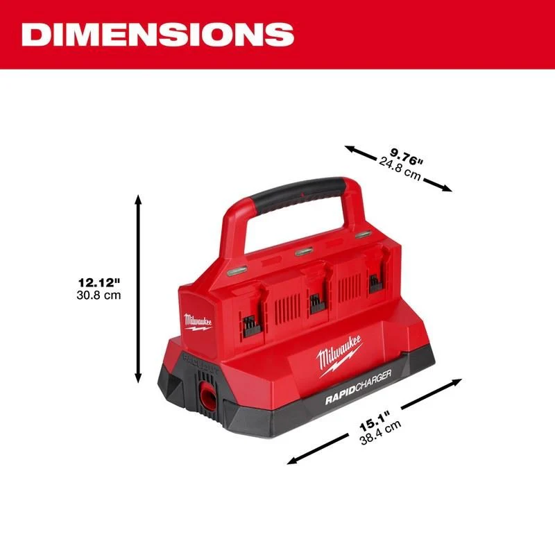 Milwaukee 48-59-1809 M18 PACKOUT Six Bay Rapid Charger - Image 6