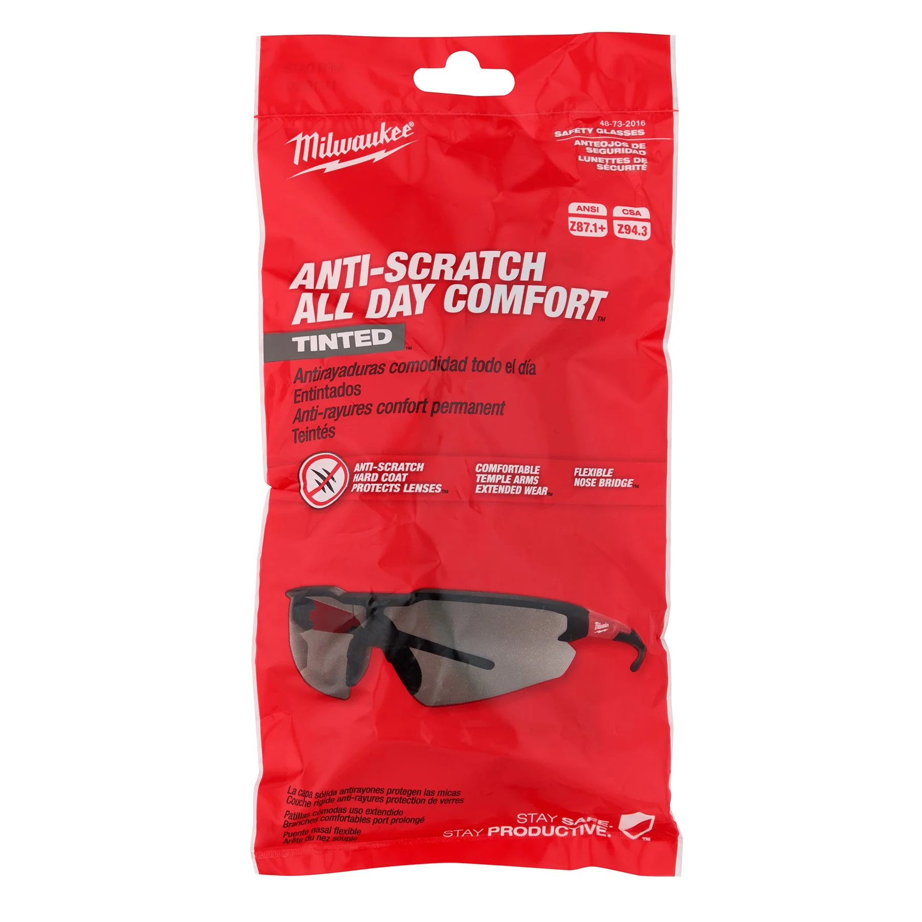 Milwaukee 48-73-2016 Safety Glasses - Tinted Anti-Scratch Lenses (Polybag) - Image 4