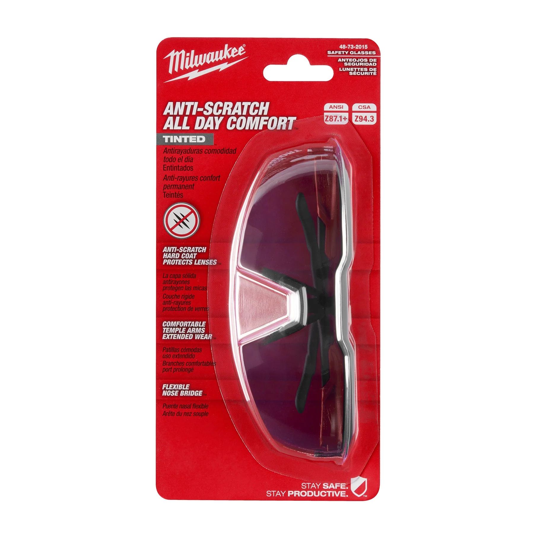 Milwaukee 48-73-2016 Safety Glasses - Tinted Anti-Scratch Lenses (Polybag) - Image 5