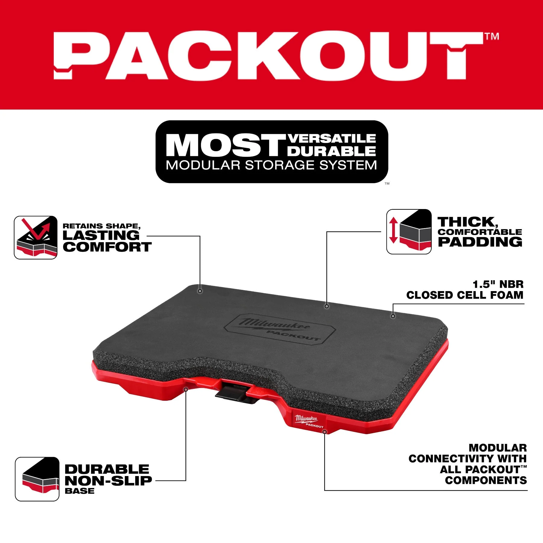 Milwaukee 48-73-6110 PACKOUT™ Kneeling Pad - Image 3