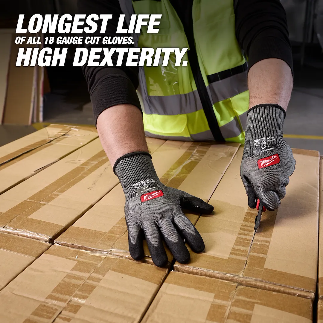 Milwaukee 48-73-6936 Cut Level 3 High Dexterity Nitrile Dipped Gloves with WEAR-DEFENSE™ Protection - XS - Image 4