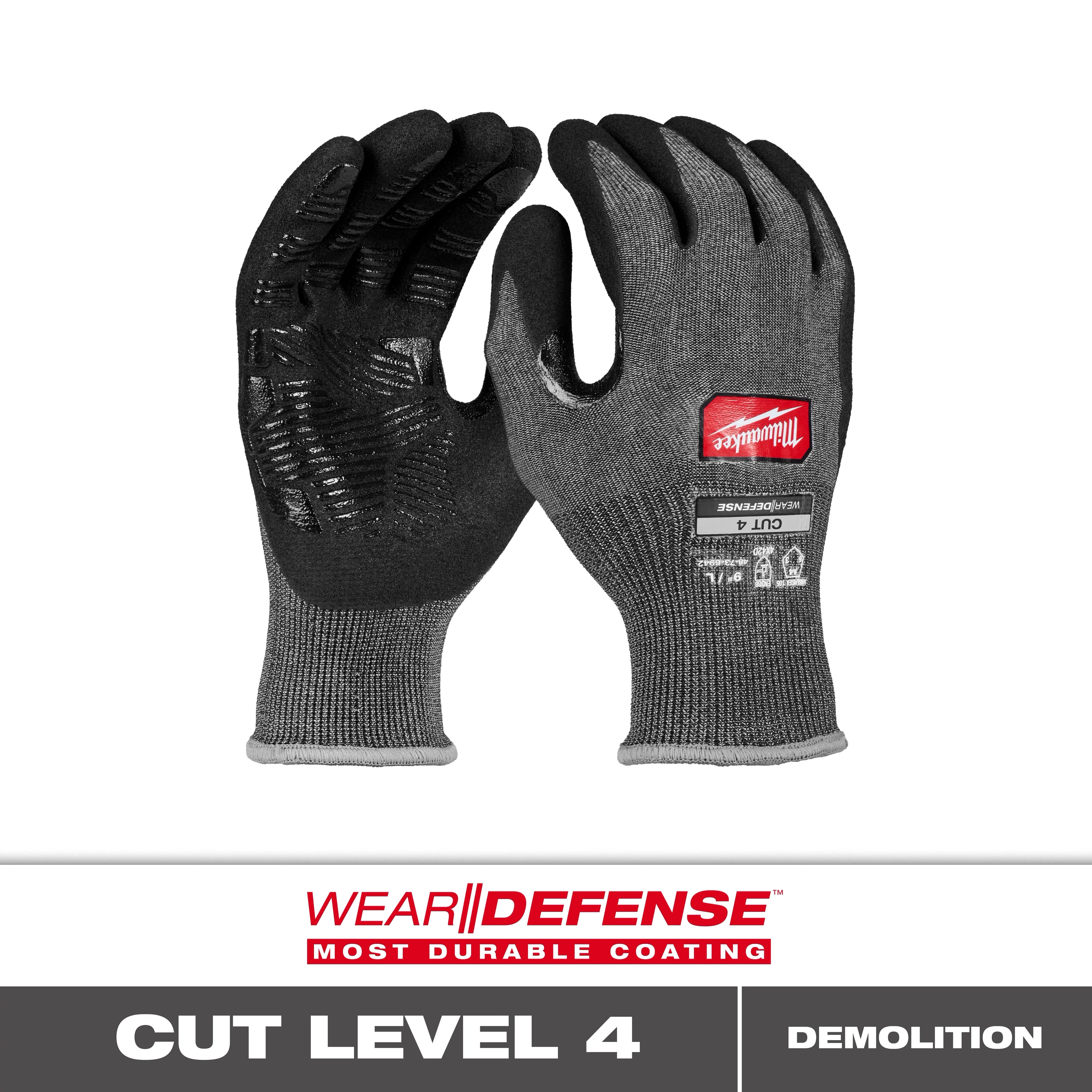 Milwaukee 48-73-6941 Cut Level 4 High Dexterity Nitrile Dipped Gloves with WEAR-DEFENSE™ Protection - Medium