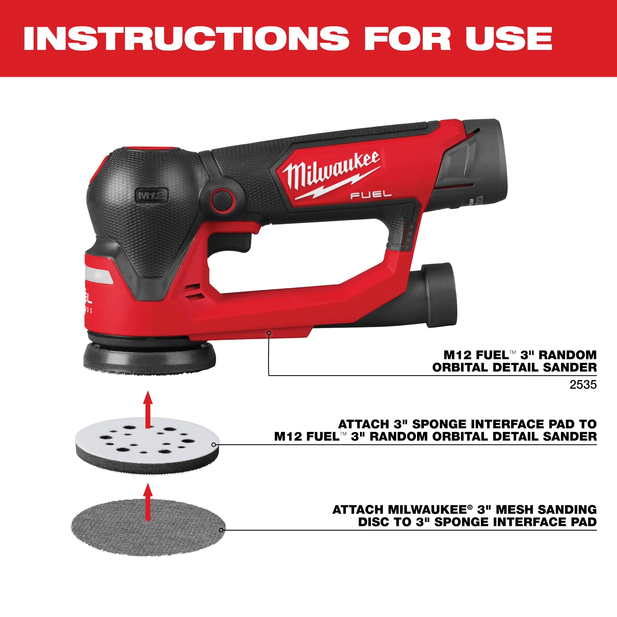 Milwaukee 48-80-6402 3” Sponge Interface Pad - Image 3