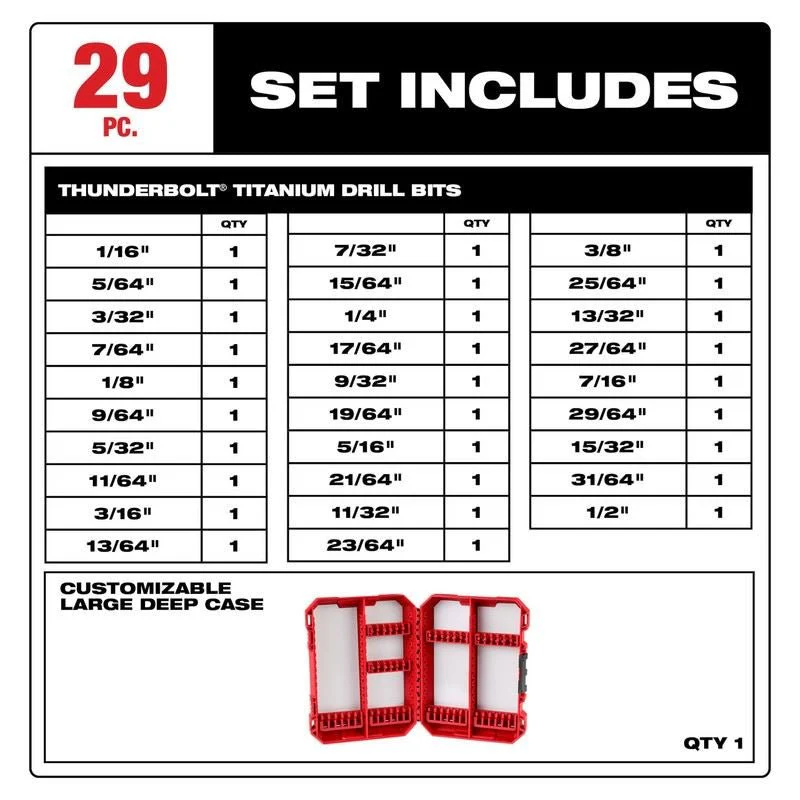 Milwaukee 48-89-0012 THUNDERBOLT Titanium Drill Bit Set - 29PC - Image 3