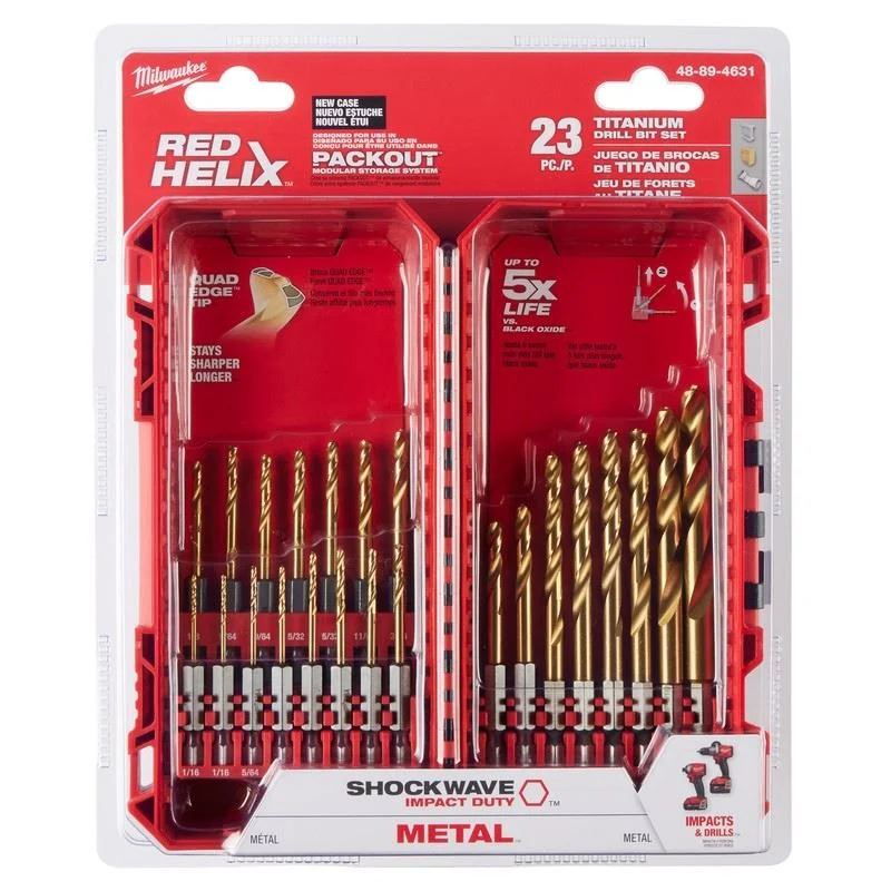 Milwaukee 48-89-4631 SHOCKWAVE Impact Duty RED HELIX Titanium Drill Bit Set - 23PC - Image 2