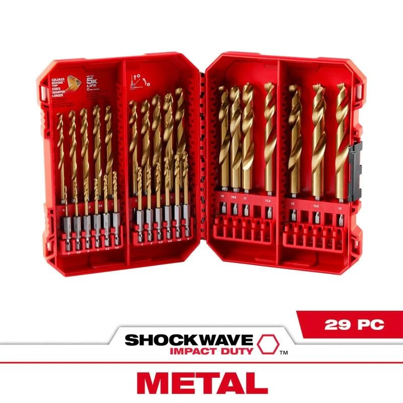 Milwaukee 48-89-4862 SHOCKWAVE Impact Duty RED HELIX Titanium Metric Drill Bit  Set - 29PC - Image 4