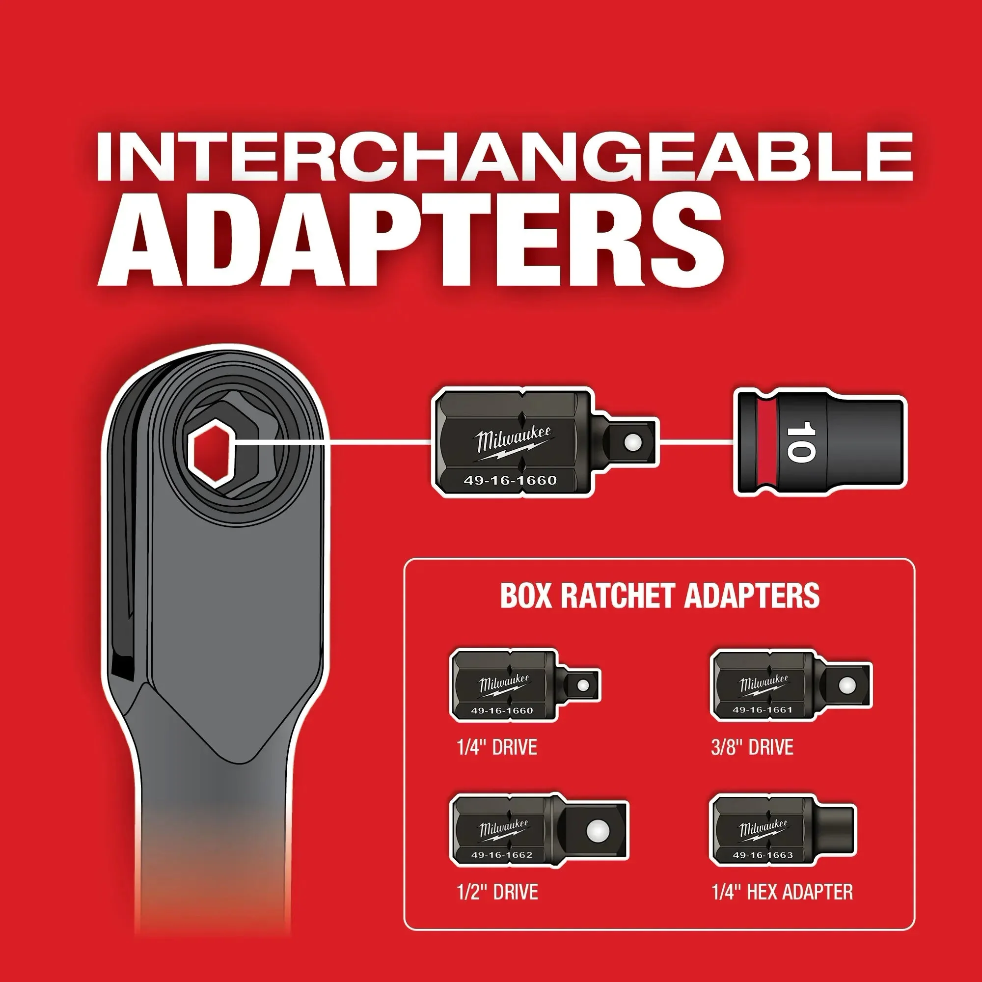 Milwaukee 49-16-1661 NSIDER™ Box Ratchet 3/8" Anvil Adapter - Image 3