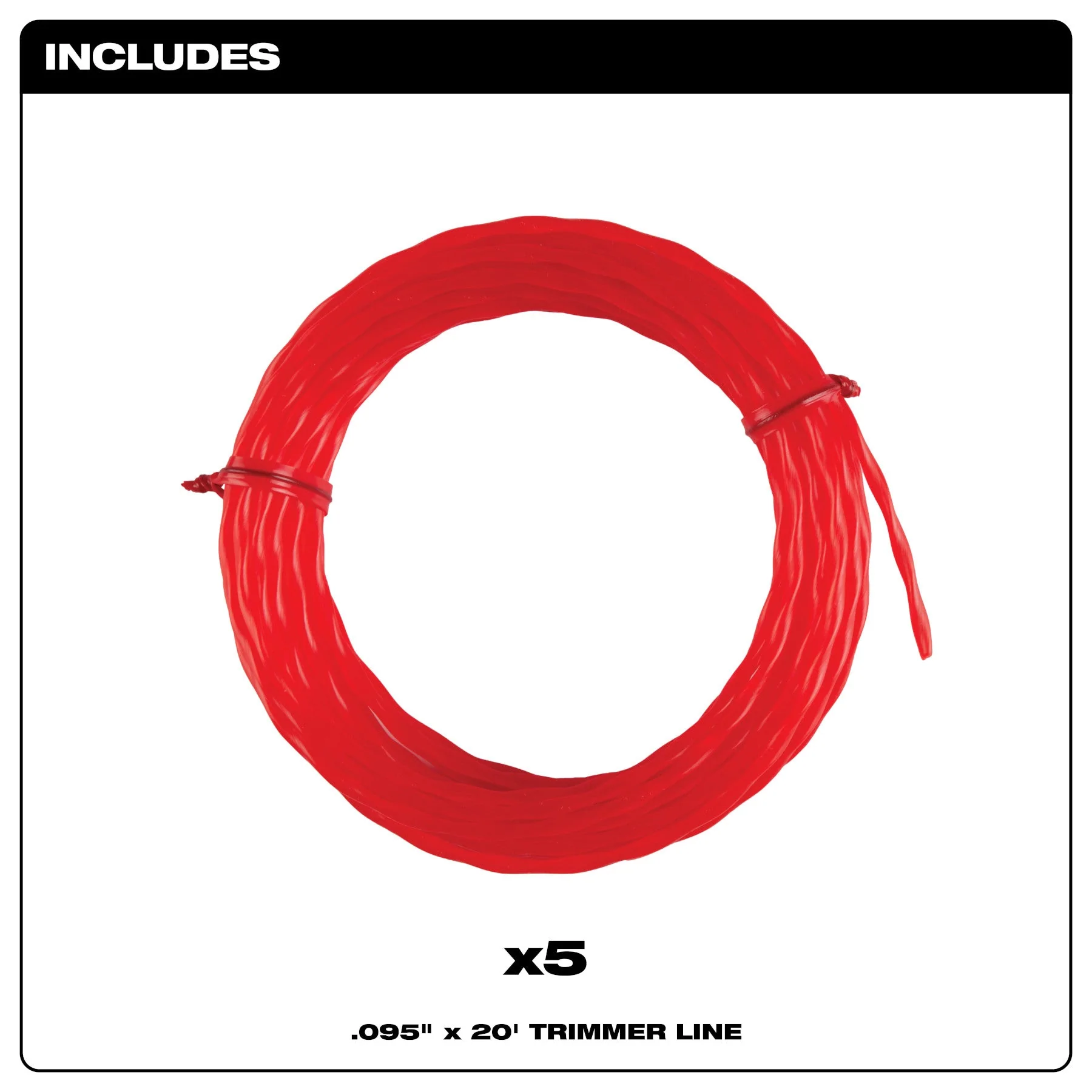 Milwaukee 49-16-2782 095" x 20’ (5 pk) Pre-Cut Twisted Trimmer Line - Image 4