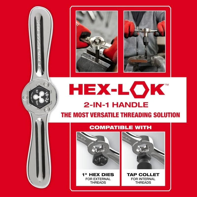 Milwaukee 49-22-5602 15PC SAE Tap and Die Set with Hex-LOK 2-in-1 Handle - Image 9