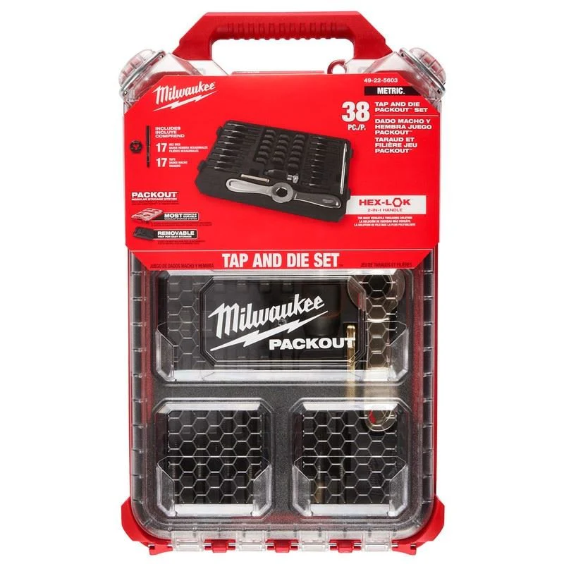 Milwaukee 49-22-5603 38PC Metric Tap and Die PACKOUT Set w/ Hex-LOK 2-in-1 Handle - Image 5