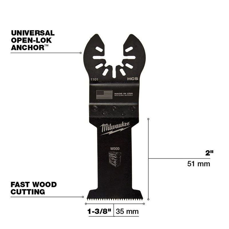 Milwaukee 49-25-1101 OPEN-LOK 1-3/8 in Hcs Wood Blade 1 Pk - Image 5