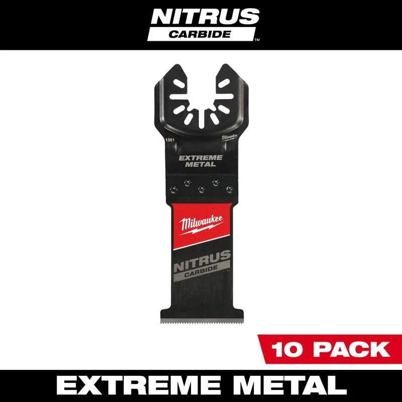 Milwaukee 49-25-1569 NITRUS CARBIDE Extreme Metal Universal Fit OPEN-LOK Multi-Tool Blade 10PK